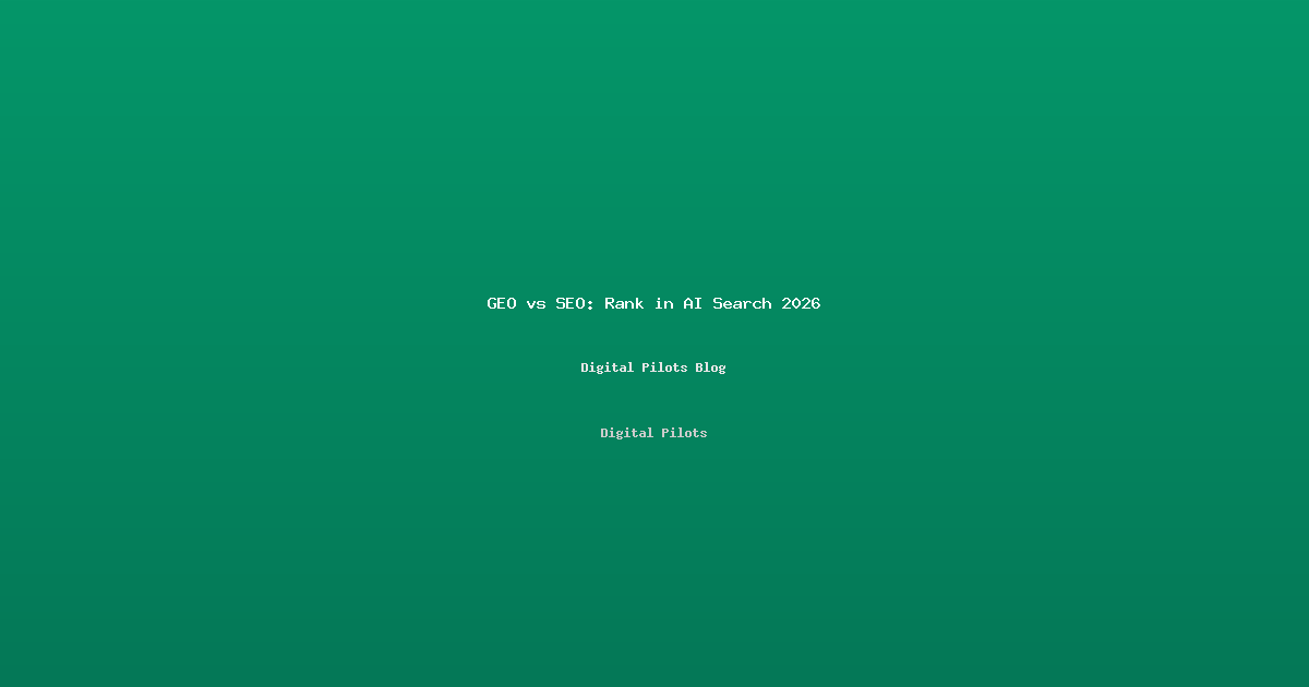 GEO vs SEO: How to Rank in AI Search Results (ChatGPT, Gemini & Perplexity) in 2026